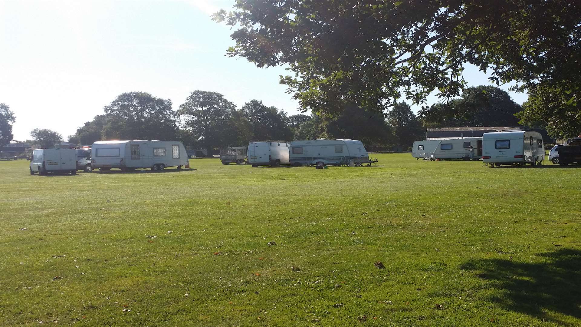 Travellers had arrived at the recreation ground in Park Wood this weekend.