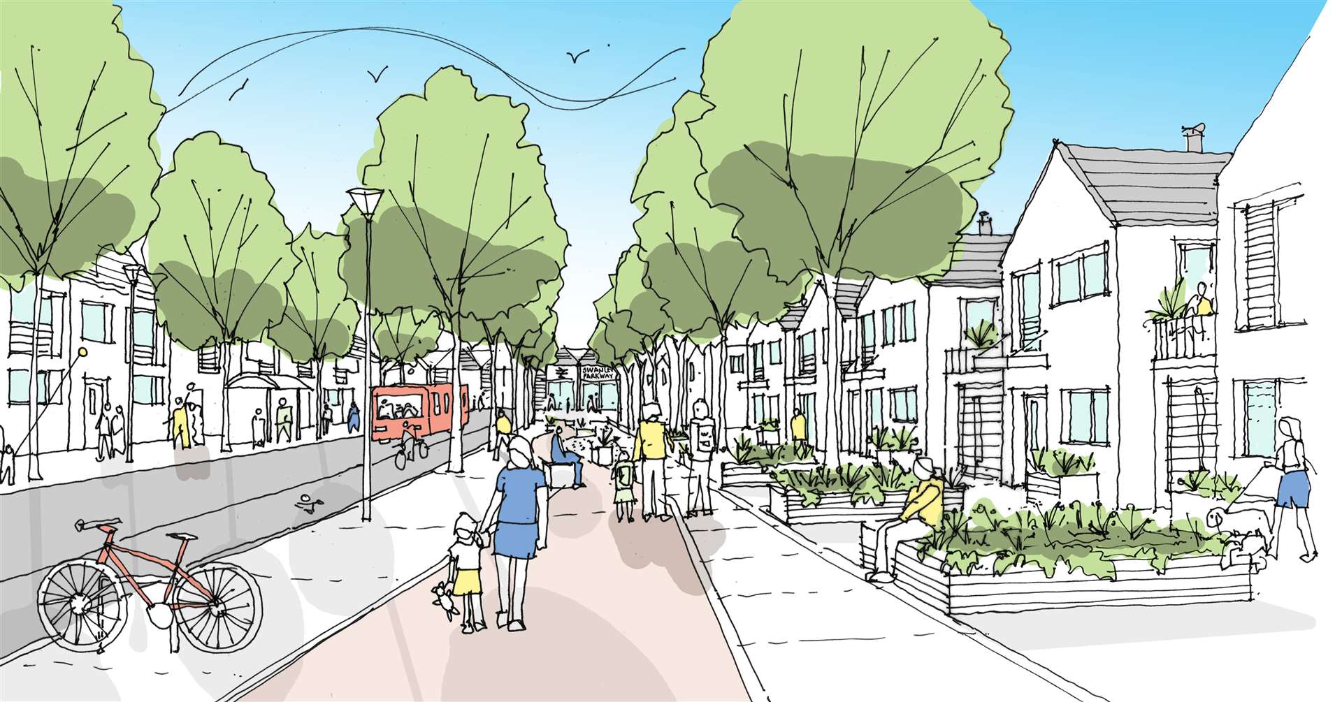 An artist impression of the Swanley Garden Village