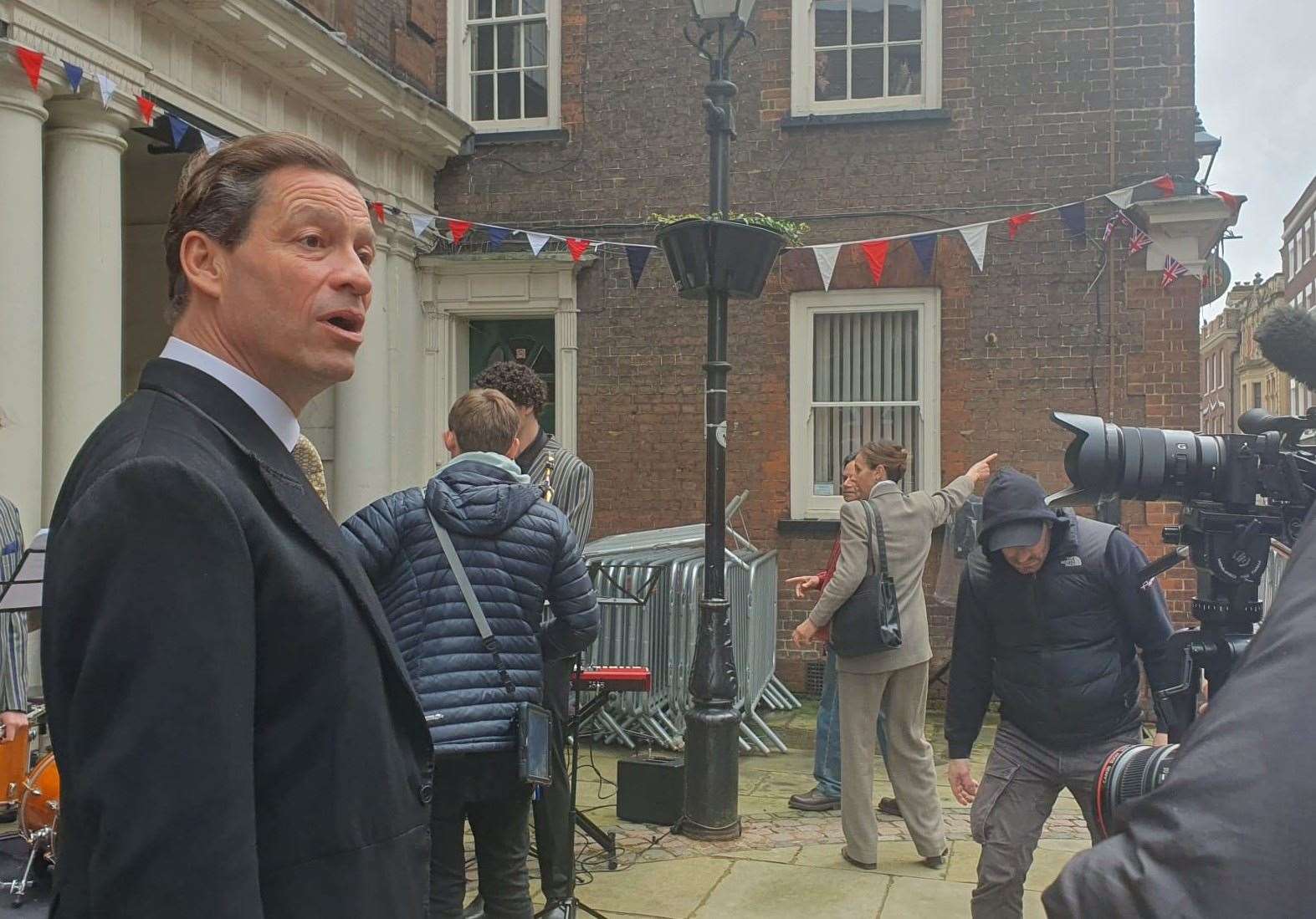 Dominic West, who stars as King Charles in the latest season, was filming in the town last week