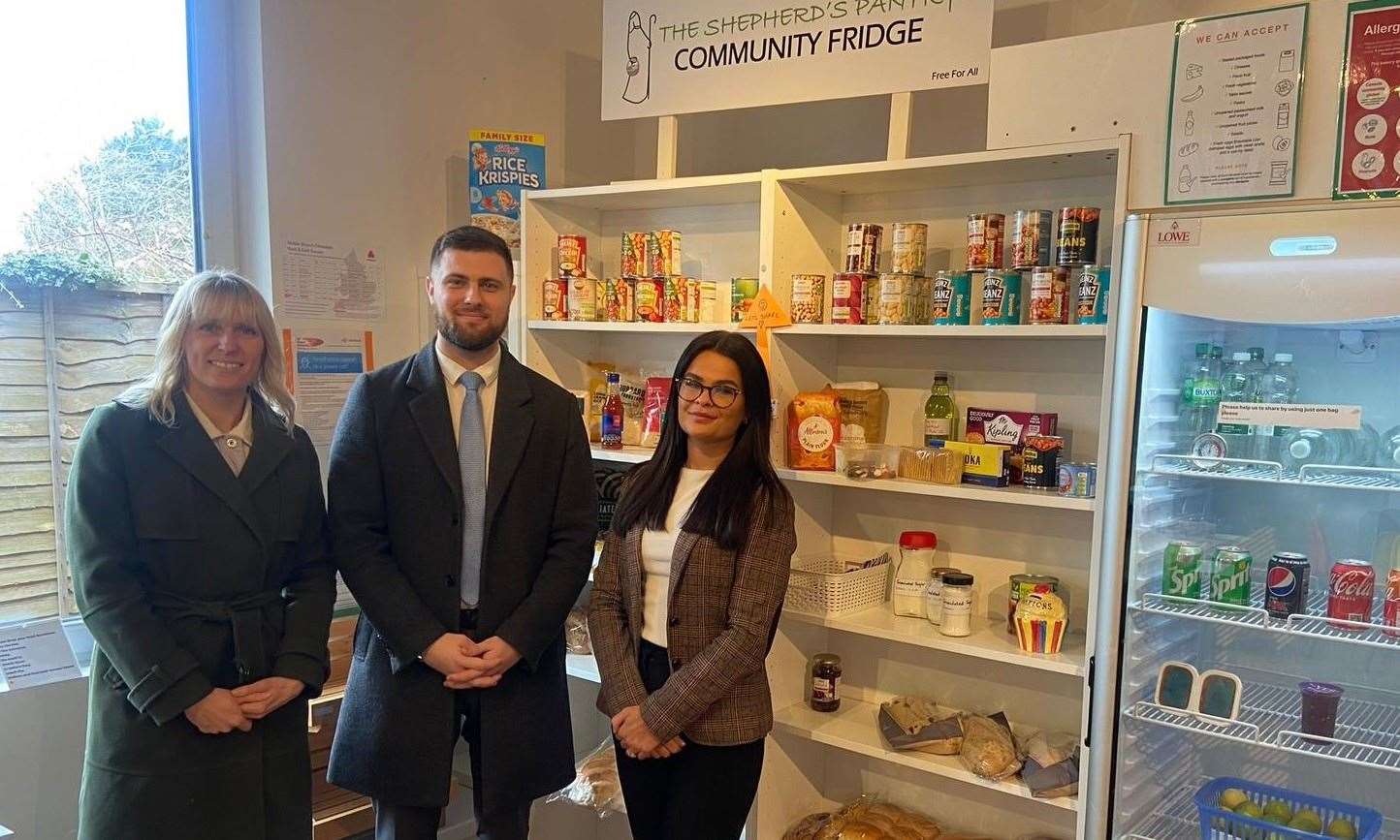 Staff from Wards' Headcorn and Staplehurst branch visiting their local food bank