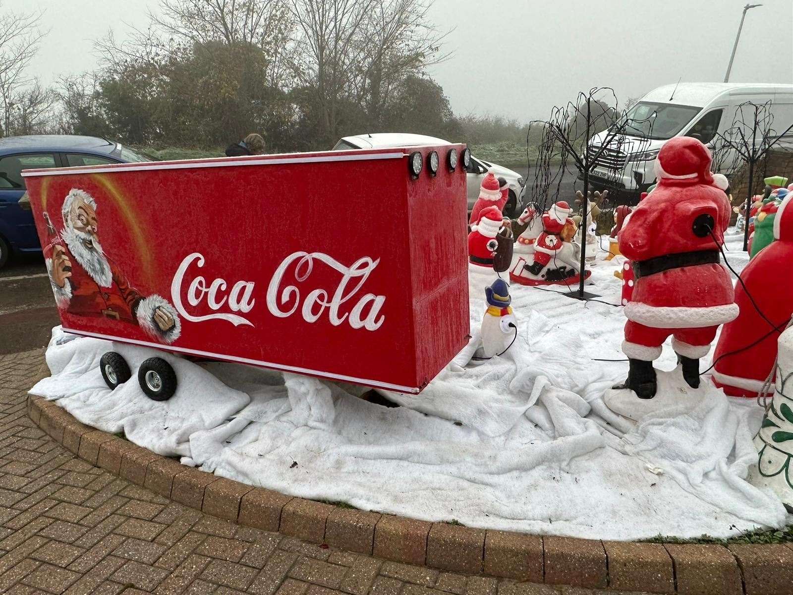 The front of the Coca Cola truck was ripped out and stolen