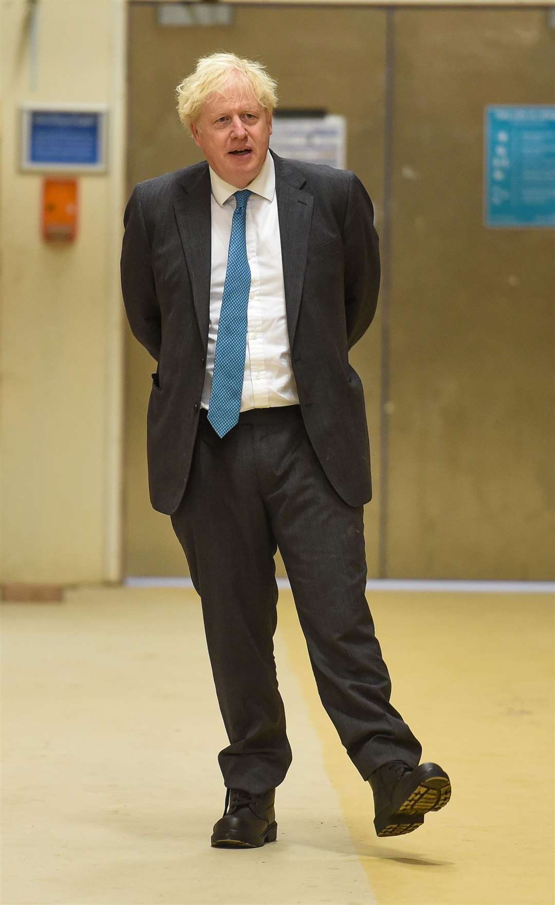 Prime Minister Boris Johnson arrives for a visit to Exeter College (Finnbarr Webster/PA)