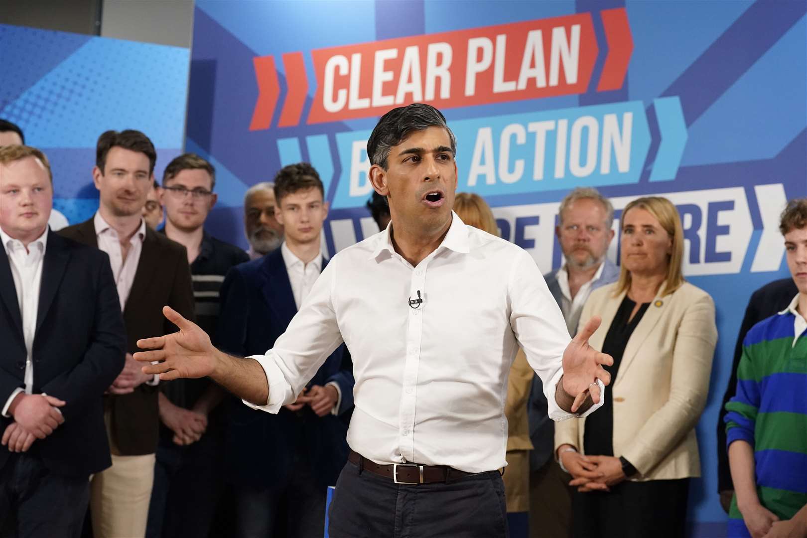 Rishi Sunak said Conservatives ‘can’t let Britain sleepwalk’ into a Labour government (Danny Lawson/PA)