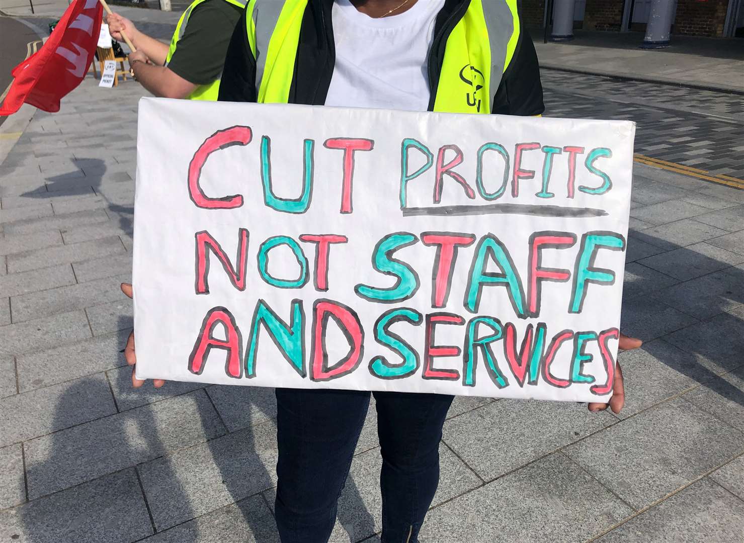 Workers on the picket line outside Gravesend station during a previous strike