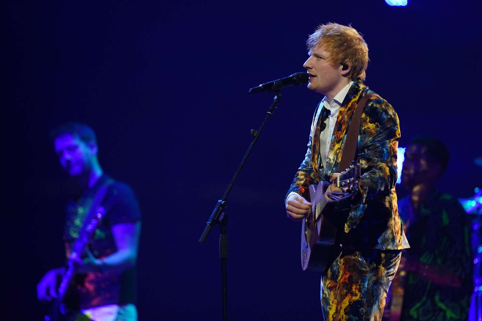 Ed Sheeran performs during the 2021 MTV Europe Music Awards (EMAs) at the Papp Laszlo Budapest Sportarena in Budapest in November (Ian West/PA)