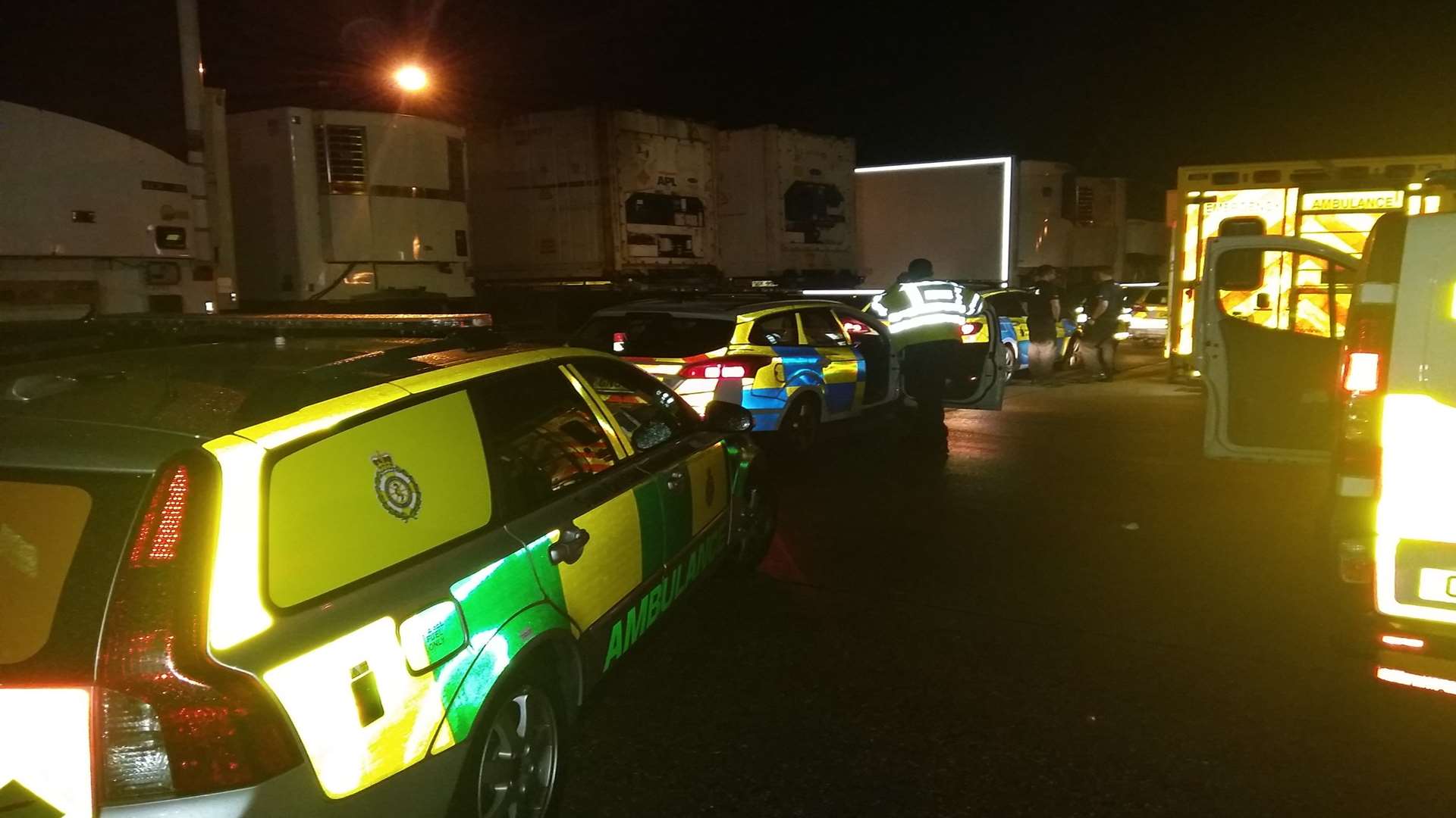 The asylum seekers were discovered in a lorry in Swale. Picture via @kentspecials
