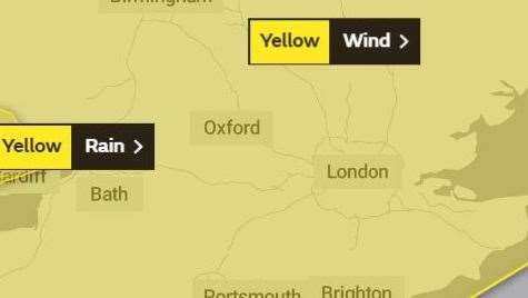 The Met Office weather warning covers the whole of Kent