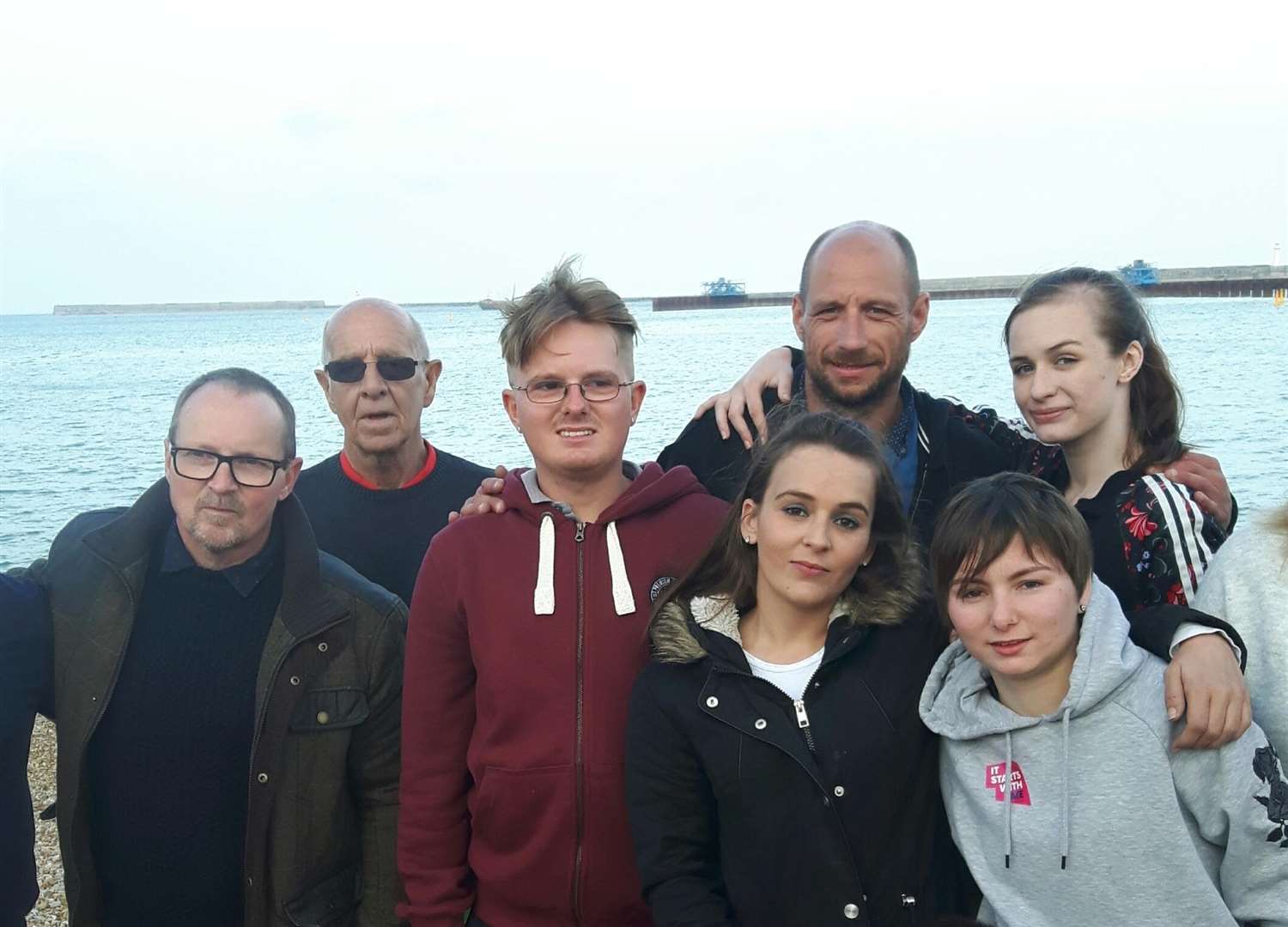 Steven's family including father Stephen, brothers Stuart, and Ricky and sister Leanne.