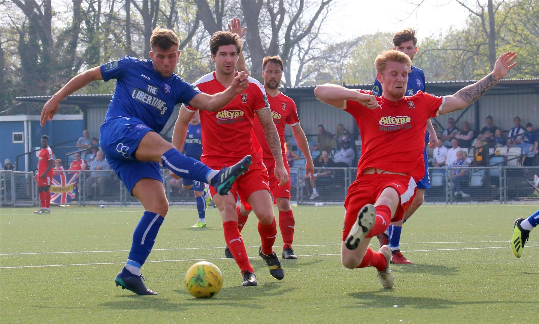 Finn O’Mara playing for Folkestone Invicta against Margate last season