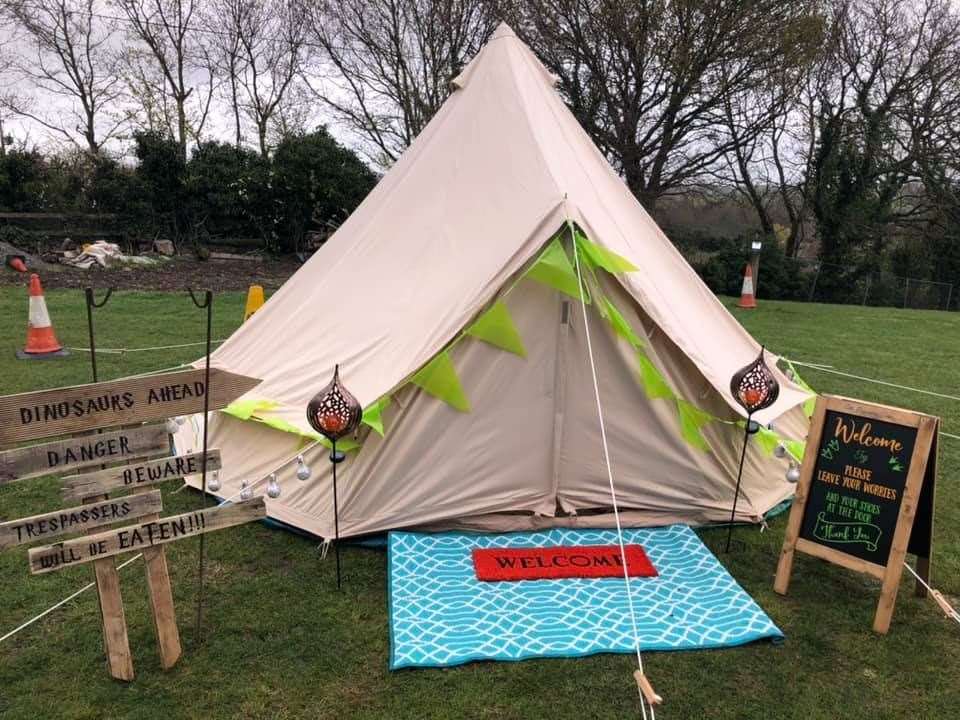 There were two tents and igloo at the barn in Upchurch, Sittingbourne