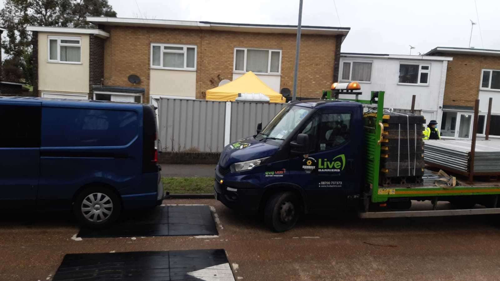 Fencing erected outside the Freemen's Way property in Deal