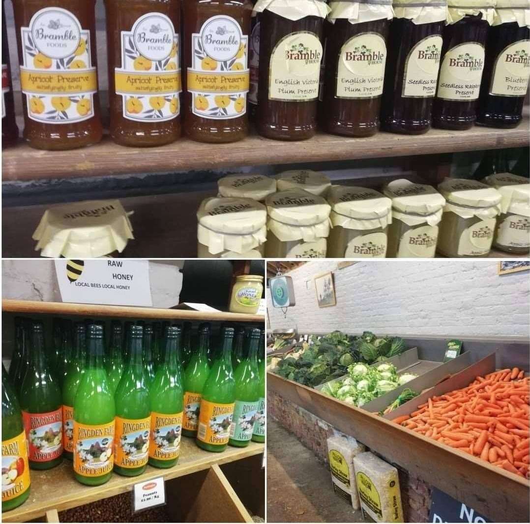 Kent-made preserves and juices are also sold alongside the fresh fruit and vegetables