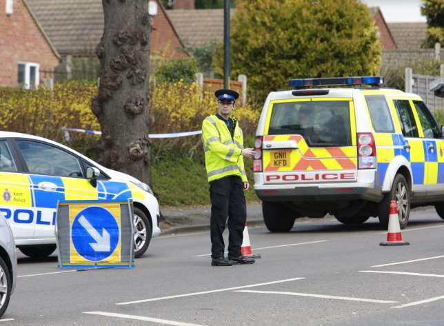 Police have partially closed the road. Picture: Martin Apps