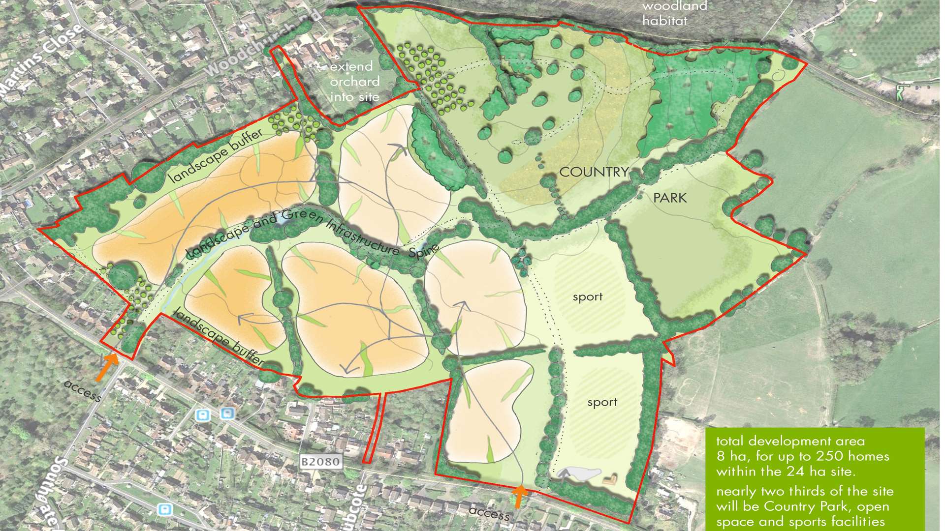 The Wates plan for housing that shows the proposed sports hub