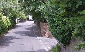 Straw Mill Hill at the junction with Cave Hill