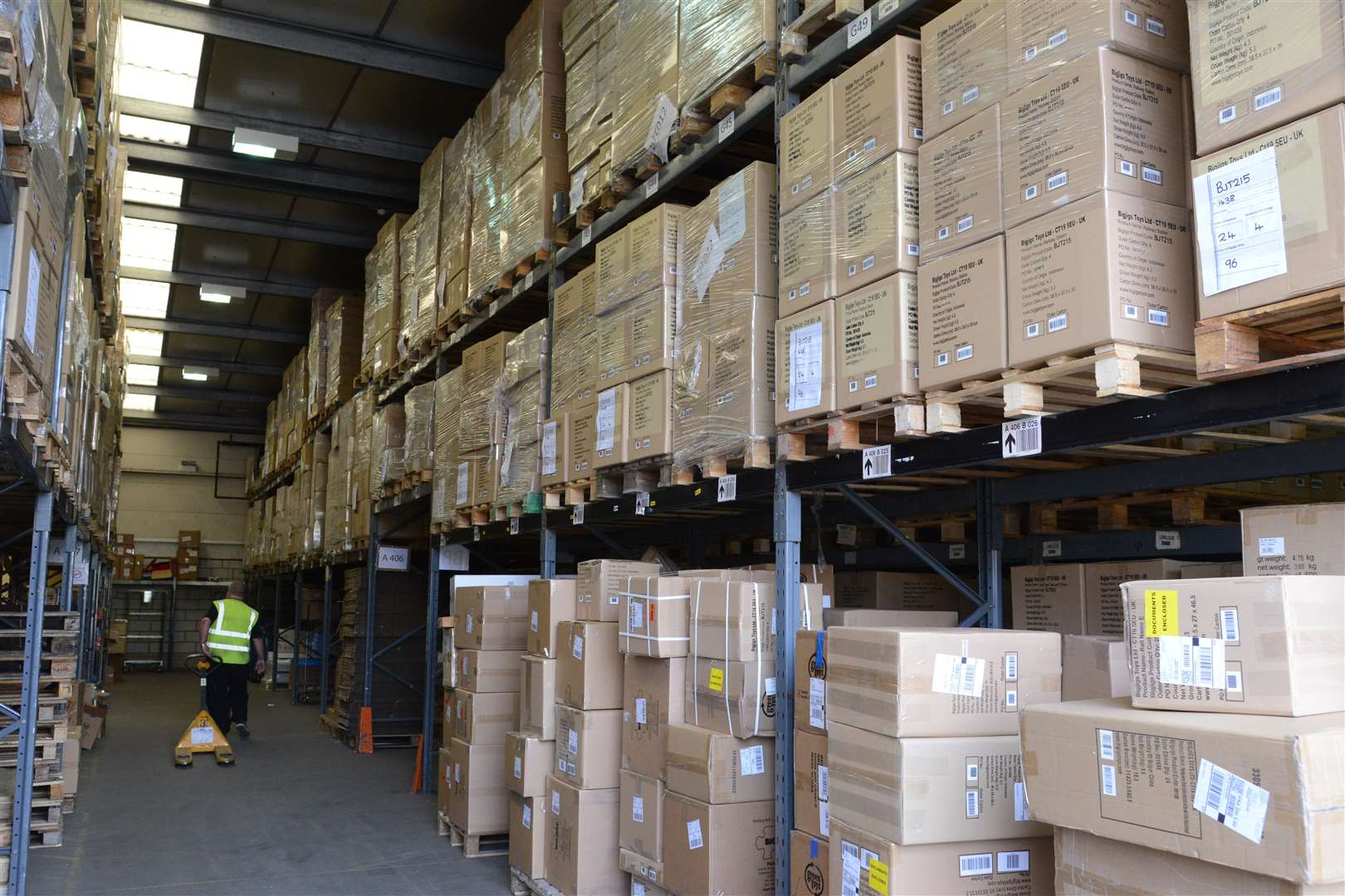 The warehouse staff are busy finding and distributing orders before Christmas