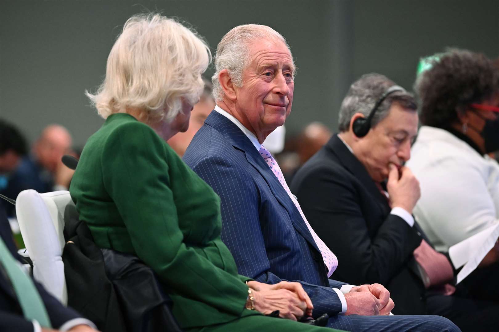 The Prince of Wales and the Duchess of Cornwall during the opening ceremony for the Cop26 summit at the Scottish Event Campus (SEC) in Glasgow (Jeff J Mitchell/PA)