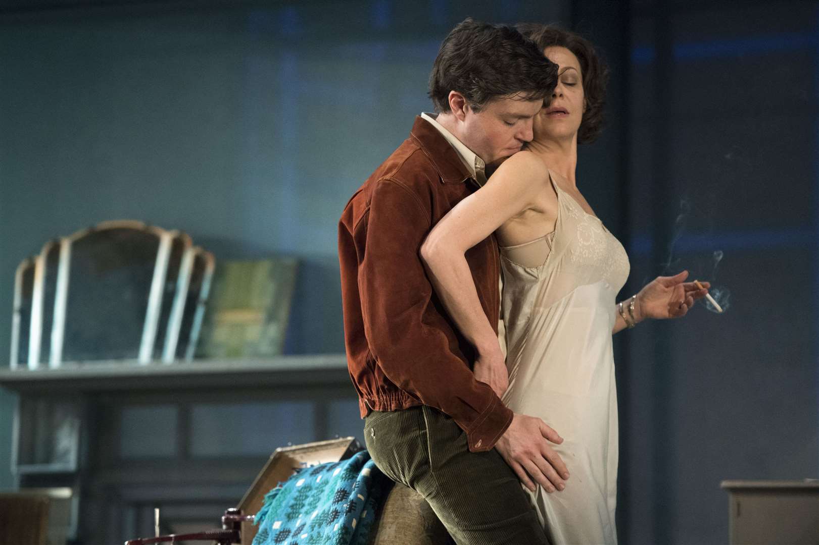 Faversham's Tom Burke and Peaky Blinders star Helen McCrory in The Deep Blue Sea for National Theatre Live Picture: Richard Hubert Smith