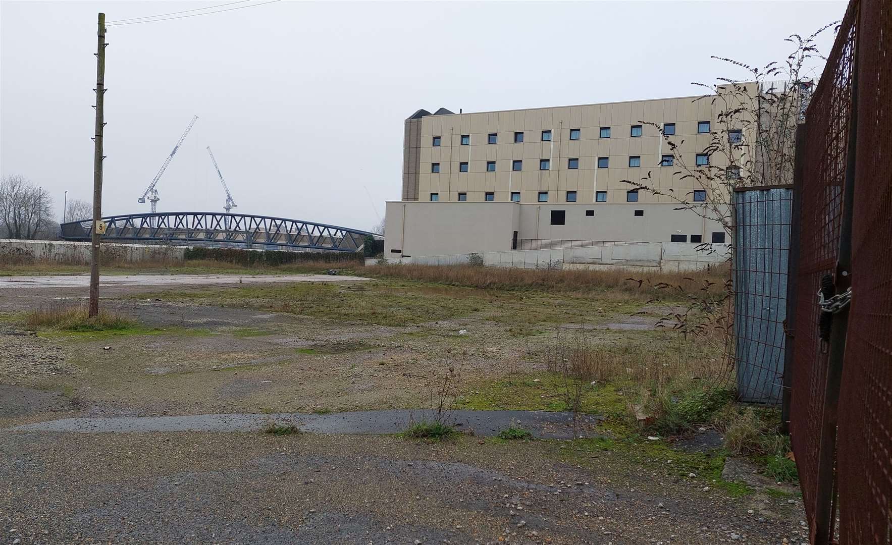 The empty site in Elwick Road