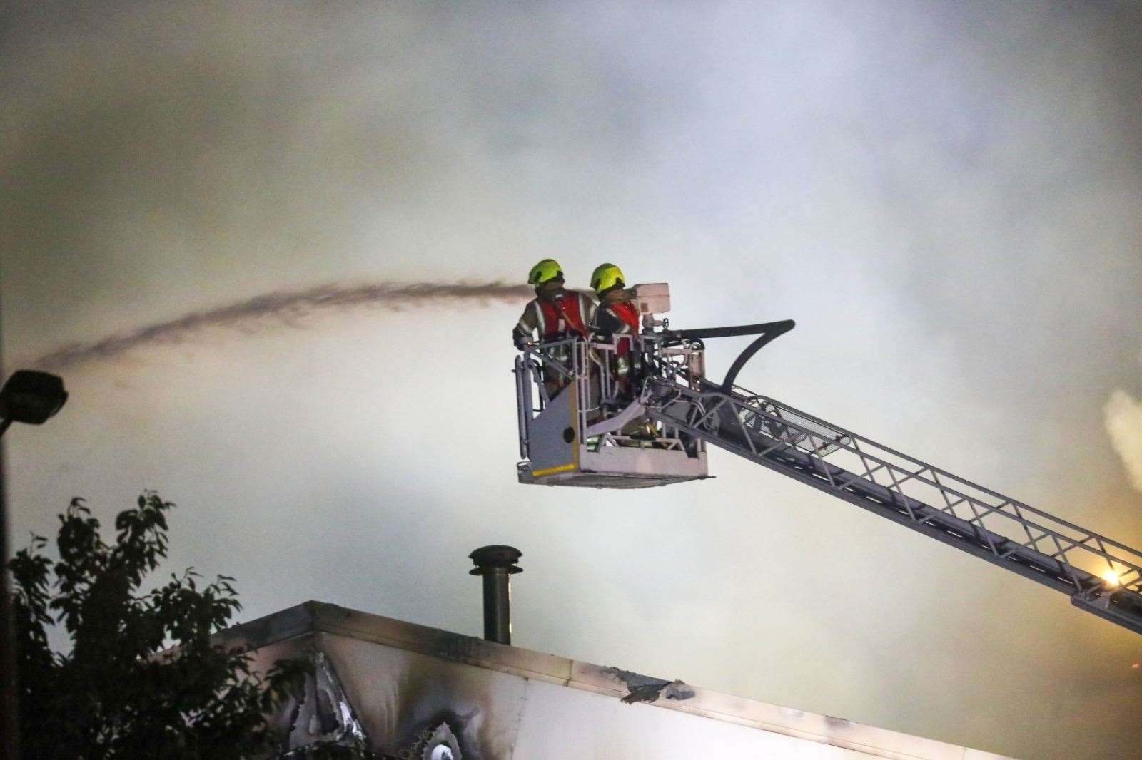 Fire crews battle the blaze in Erith Picture: UKNIP