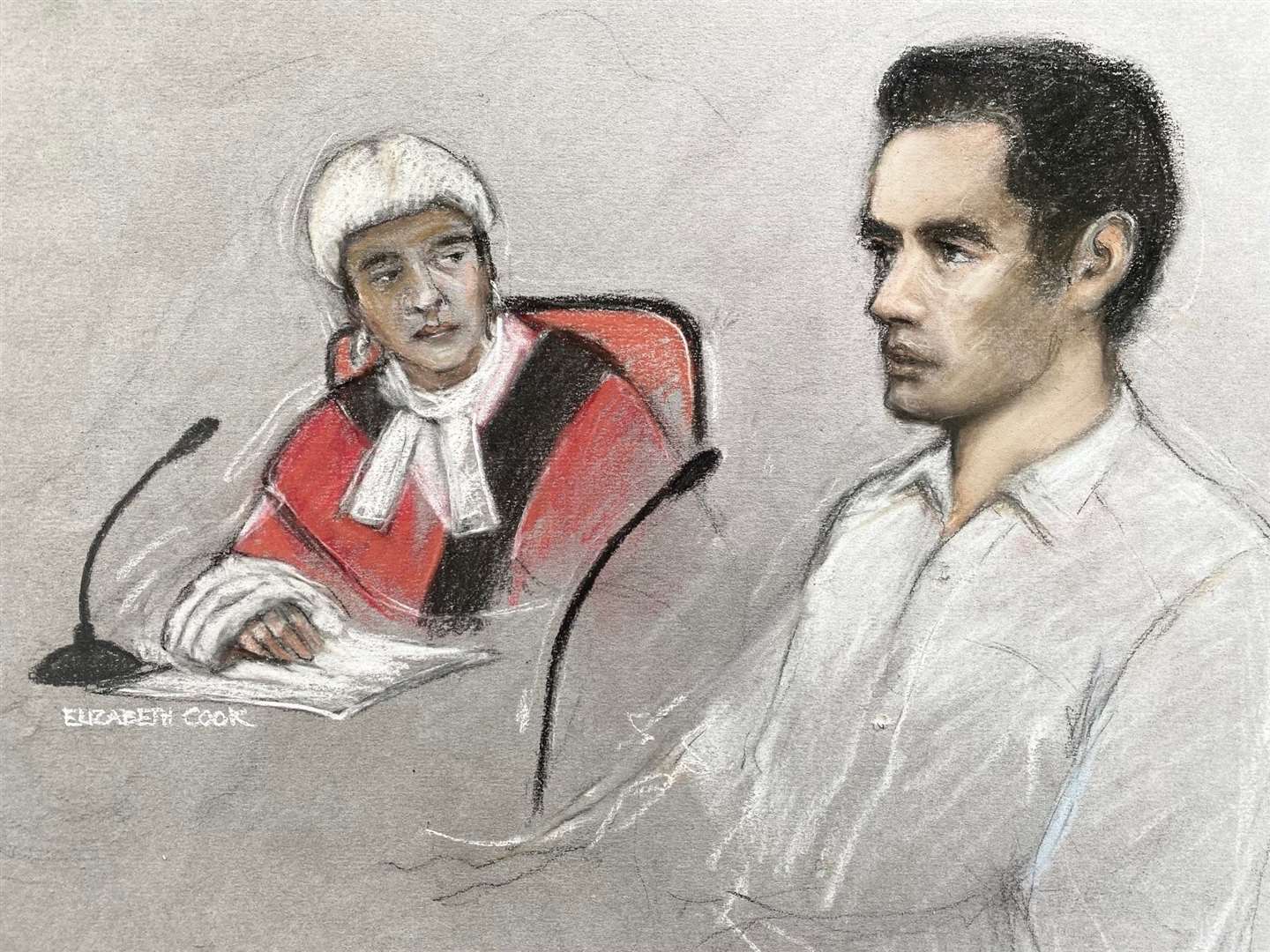 Court drawing of Daniel Khalife appearing at Woolwich Crown Court (Elizabeth Cook/PA)