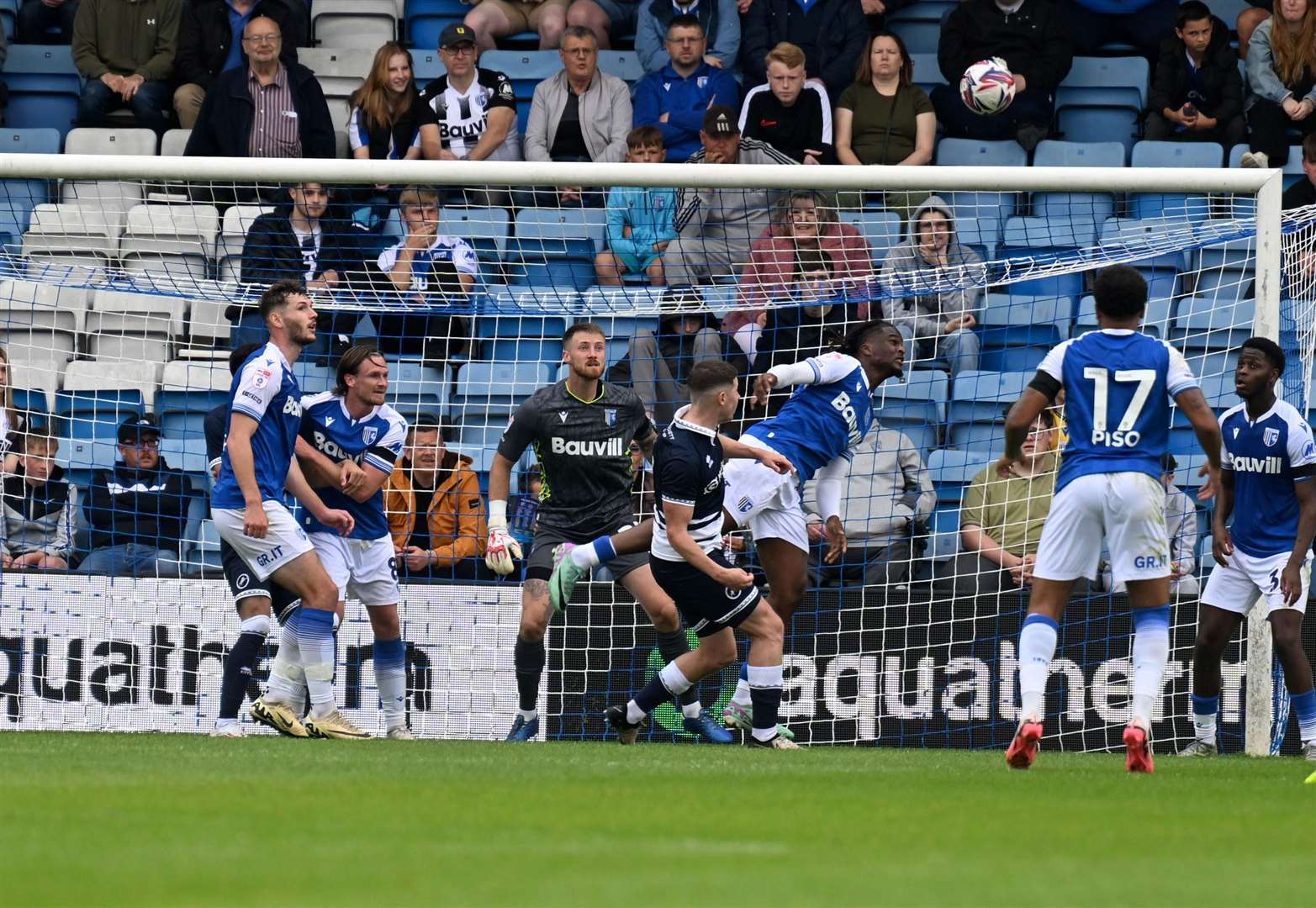 Keeper Jake Turner guards goal.in the pre-season game between Gillingham and Millwall. Picture: Barry Goodwin