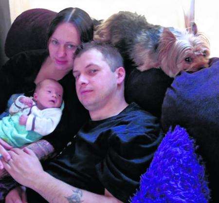 Ailsa, James and Lucius (now aged one) Dunnachie-Young, who were caught up in the New Zealand earthquake in Christchurch