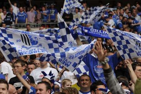 Gillingham fans at Wembley