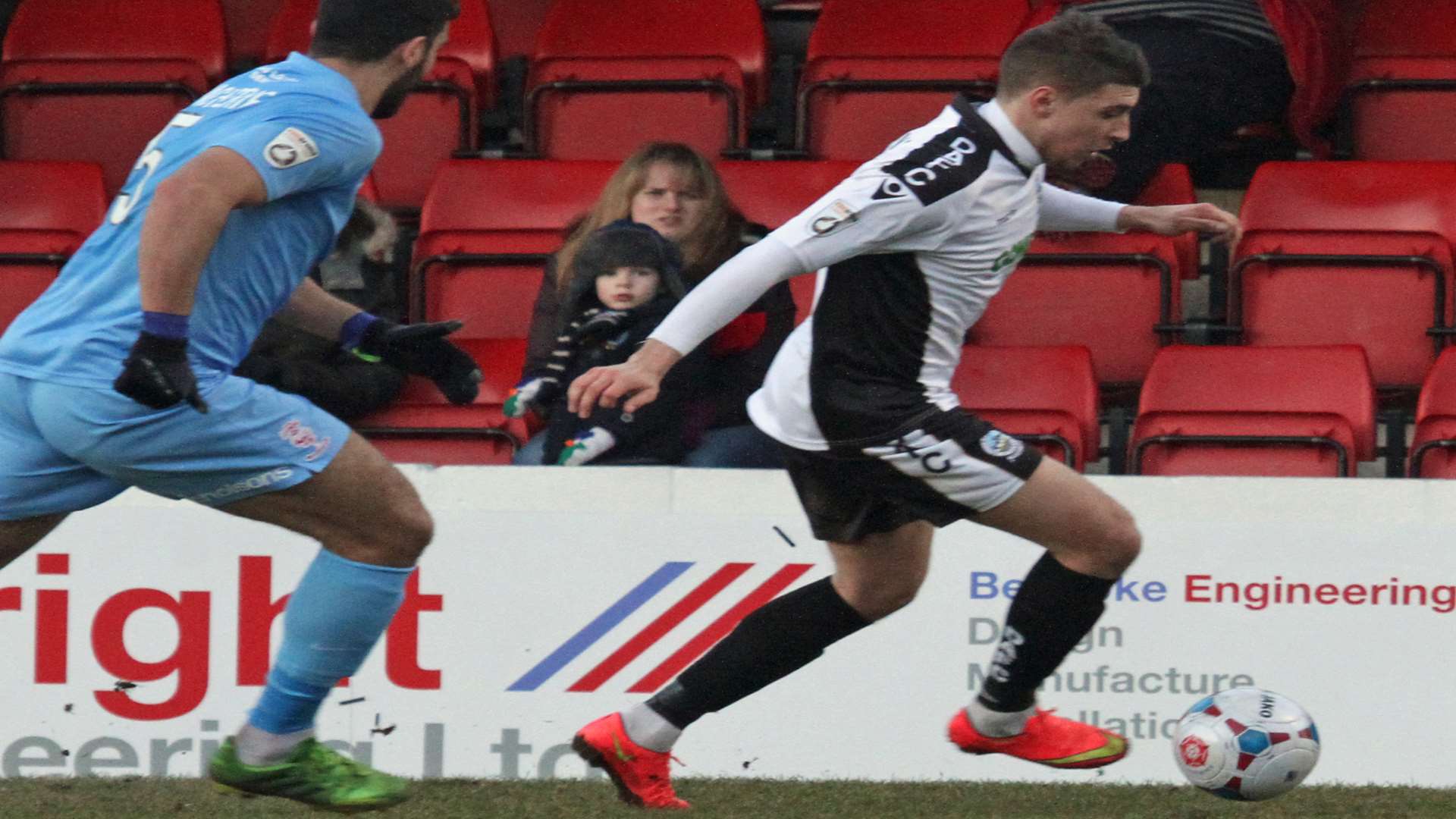 Winger Adam Mekki in action during his only brief appearance for Dover to-date Picture: Simon Harris