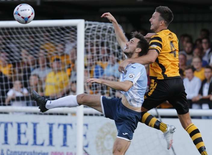 Jamie Coyle stays strong against Havant Picture: Matt Walker