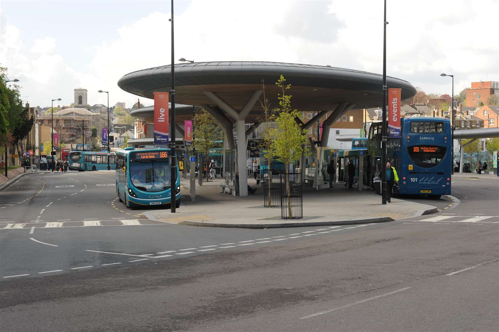 The man was pulled from the water near Globe Lane, which runs through Chatham bus station