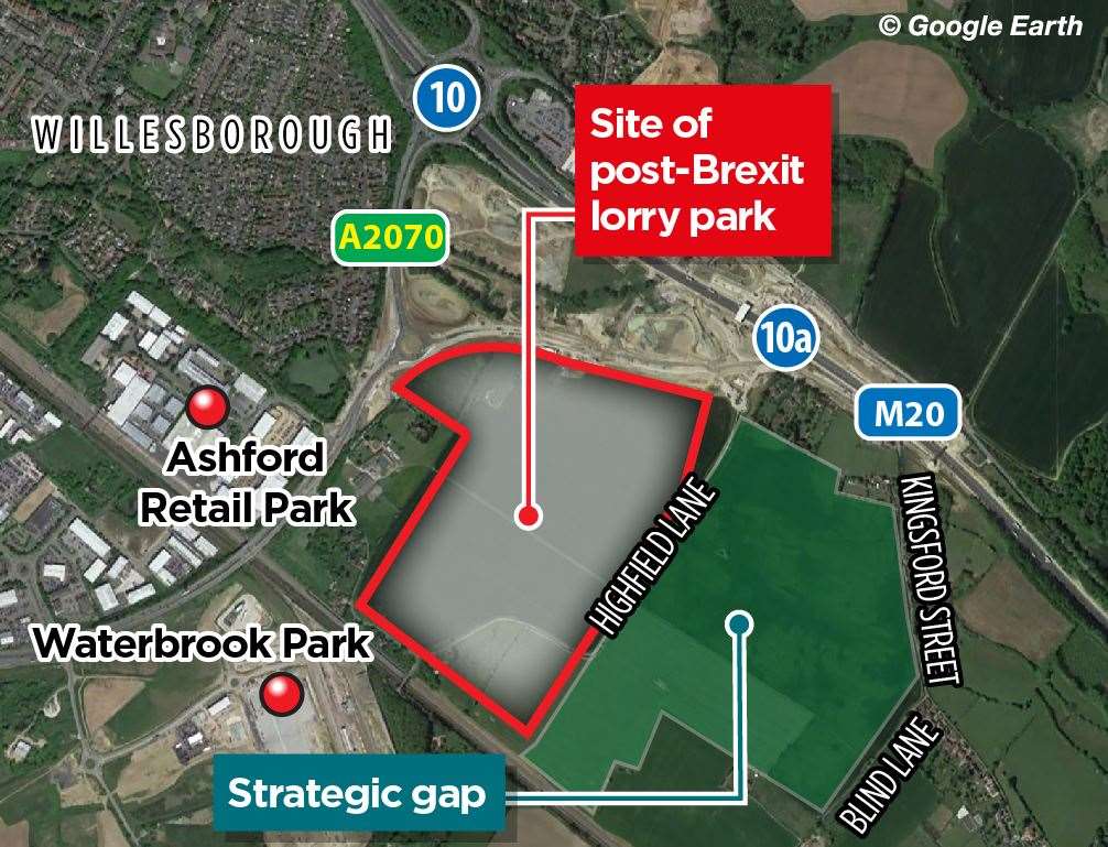 Where the 'green buffer zone' is set to be created