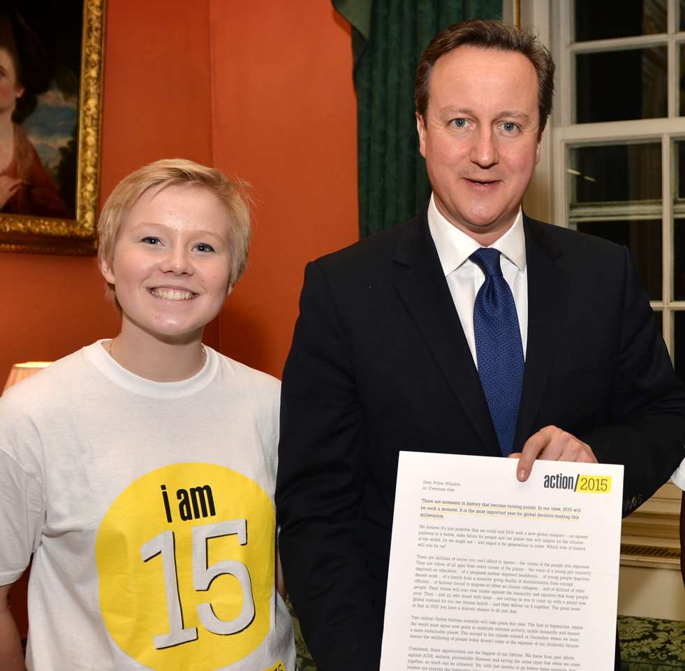 Katie Knight, from Margate, meets Prime Minister David Cameron