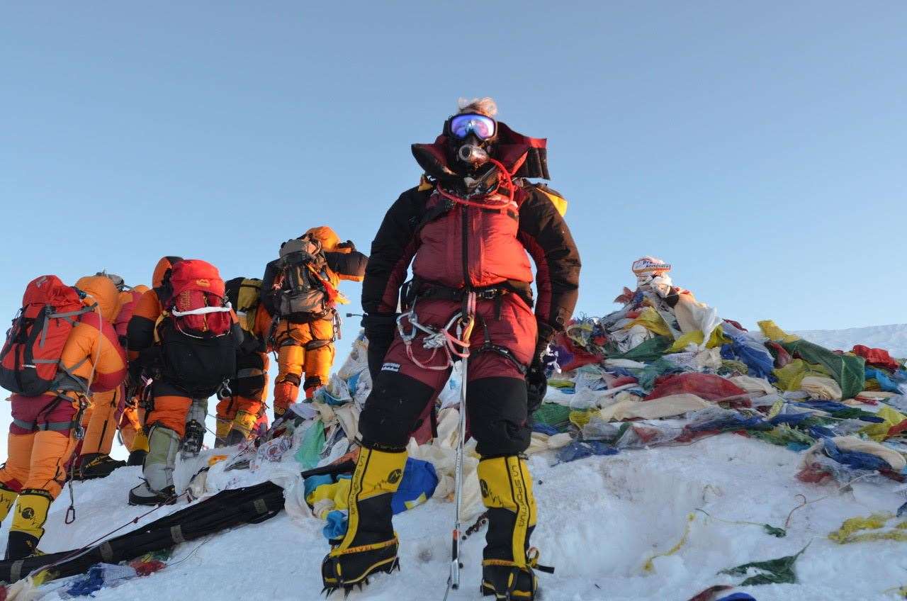 Ms O’Brien atop Mount Everest in 2012 (Vanessa O’Brien/PA)