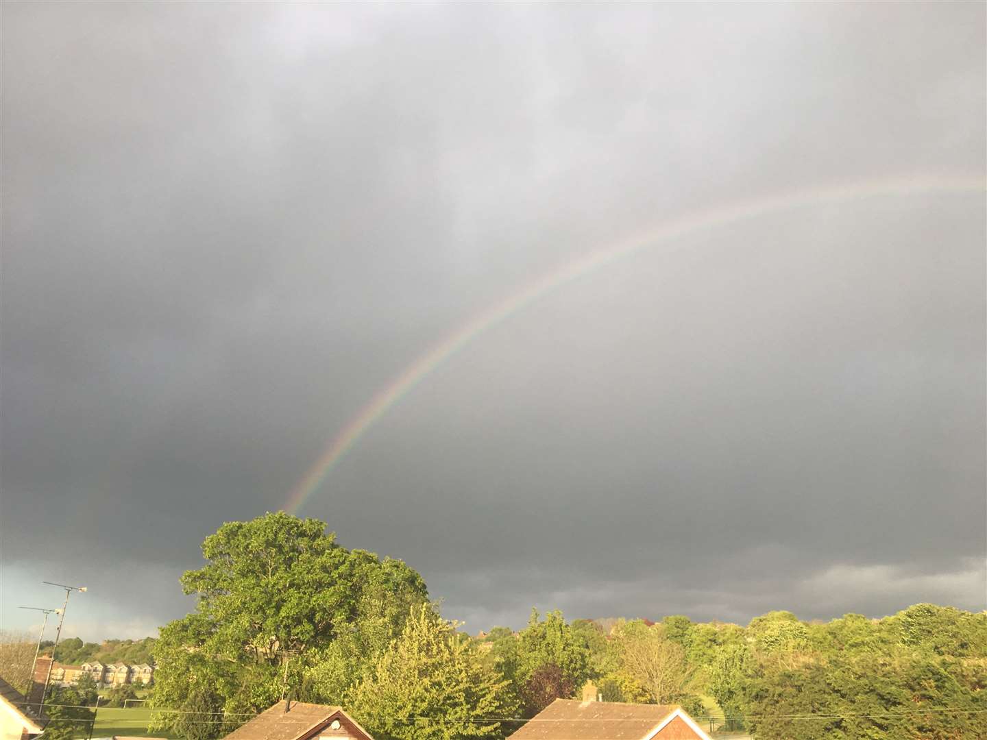 One benefit to the changeable weather was this rainbow over Rochester