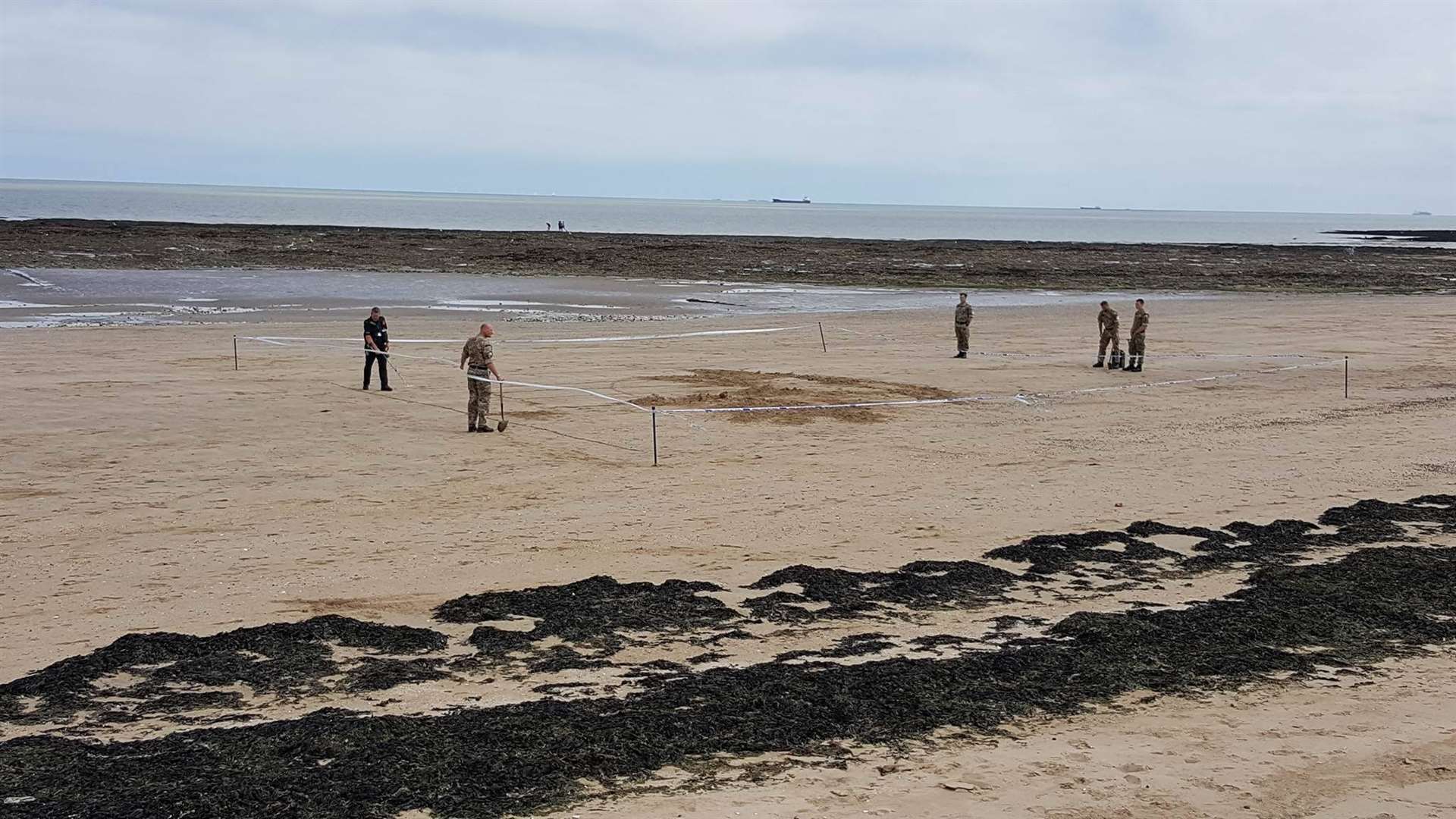 The beach was cleared during the bomb alert