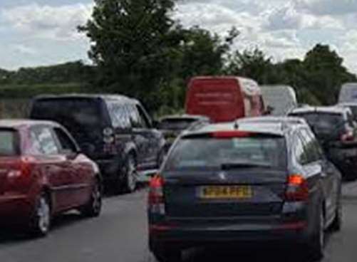 Police halted traffic on the M2