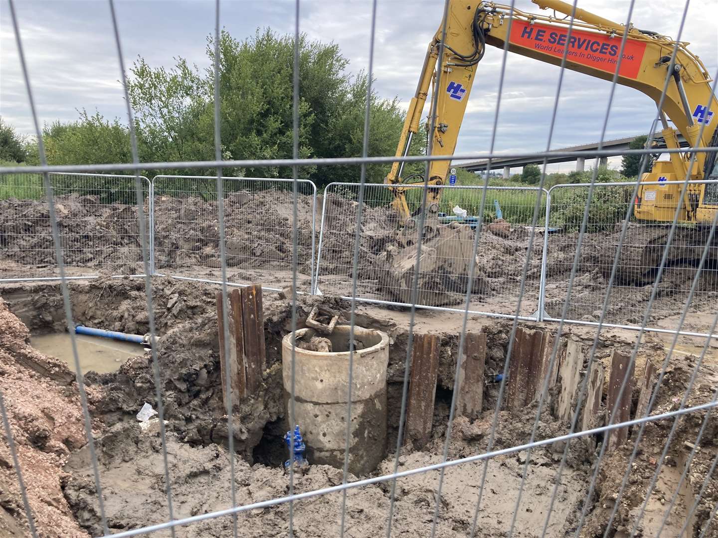 The pipe burst near Kingsferry Bridge