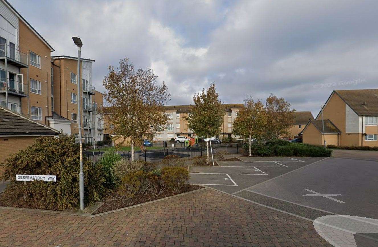 The rat was reportedly poked and kicked in Observatory Way, Ramsgate. Picture: Google