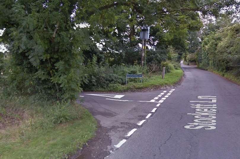 The junction of Bockingford Lane and Stockett Lane. Picture: Google