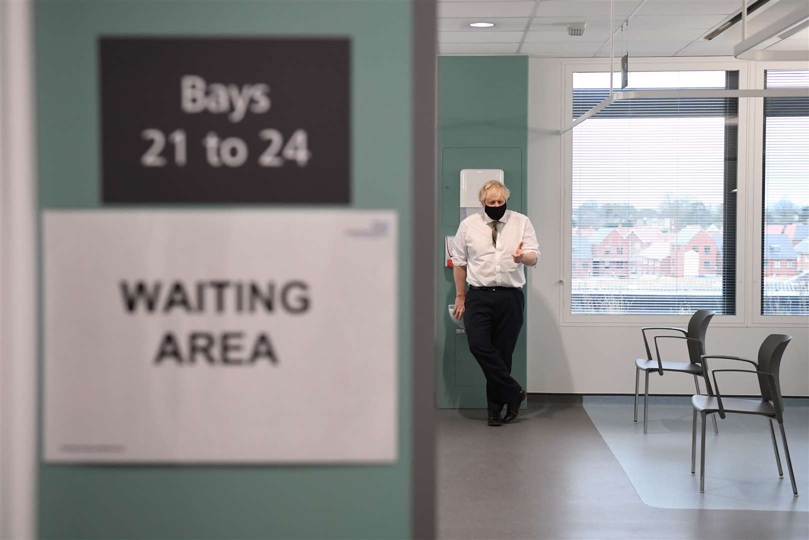 Prime Minister Boris Johnson visiting a London Hospital in January of this year (Stefan Rousseau/PA)