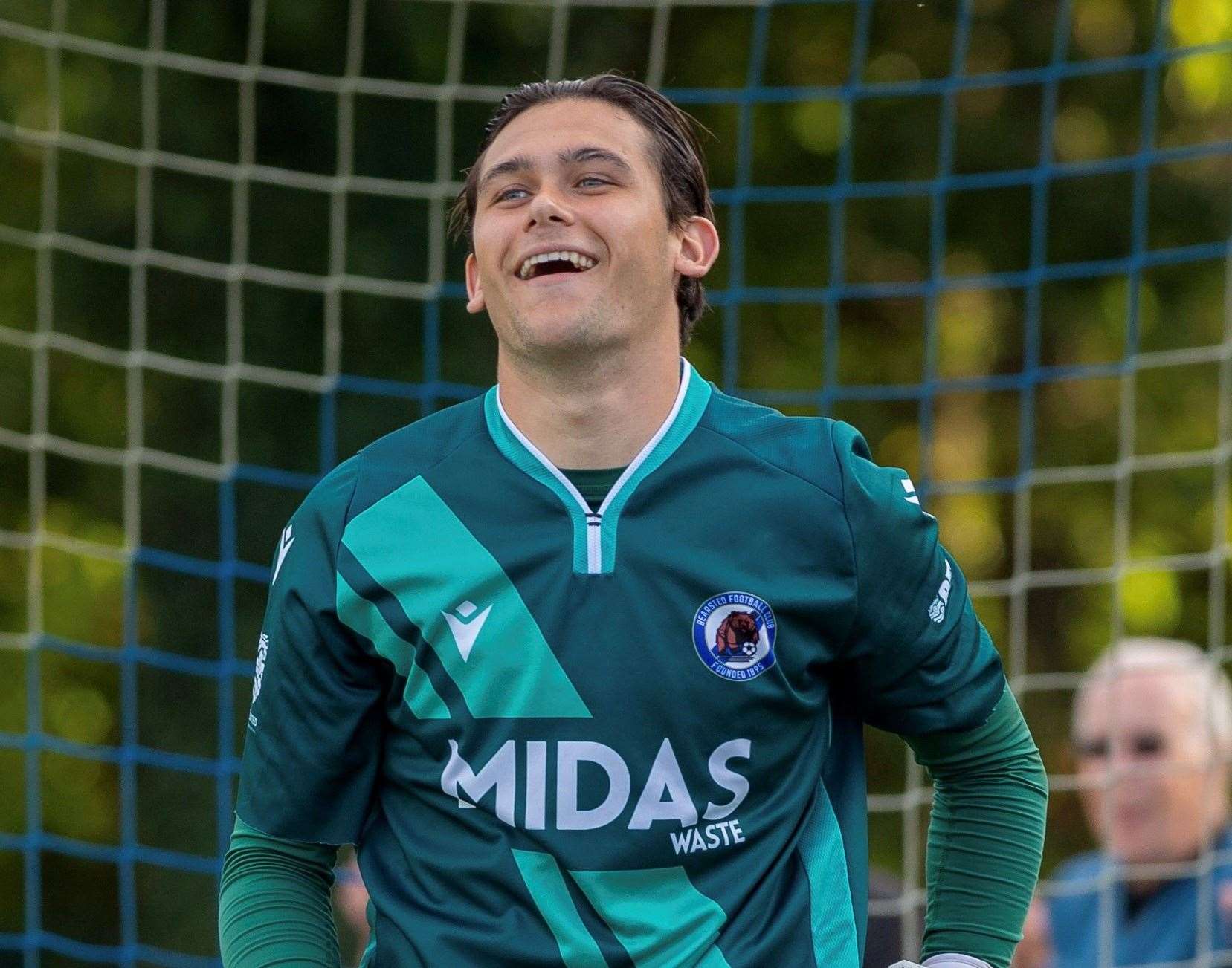 Bearsted goalkeeper Frankie Leonard conceded twice at Glebe. Picture Ian Scammell