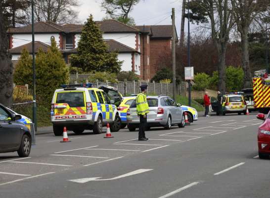 The scene in Sittingbourne Road. Picture: Martin Apps