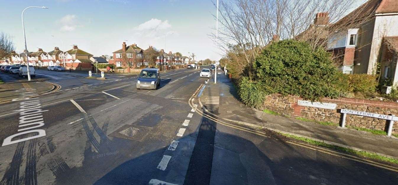 Dumpton Park Road, Ramsgate, with its junction with Montifiore Avenue. Picture: Google