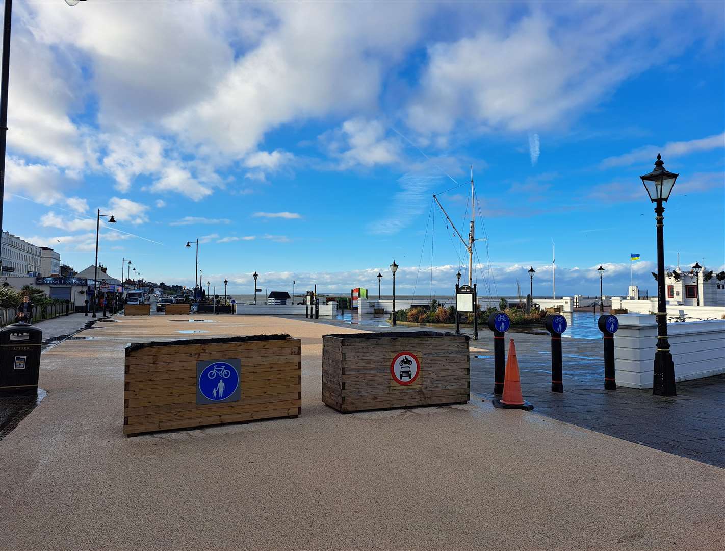 The newly installed plaza has resulted in the permanent closure of a section of Central Parade