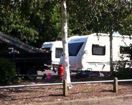 Travellers on Gills' training ground at Beechings Cross.