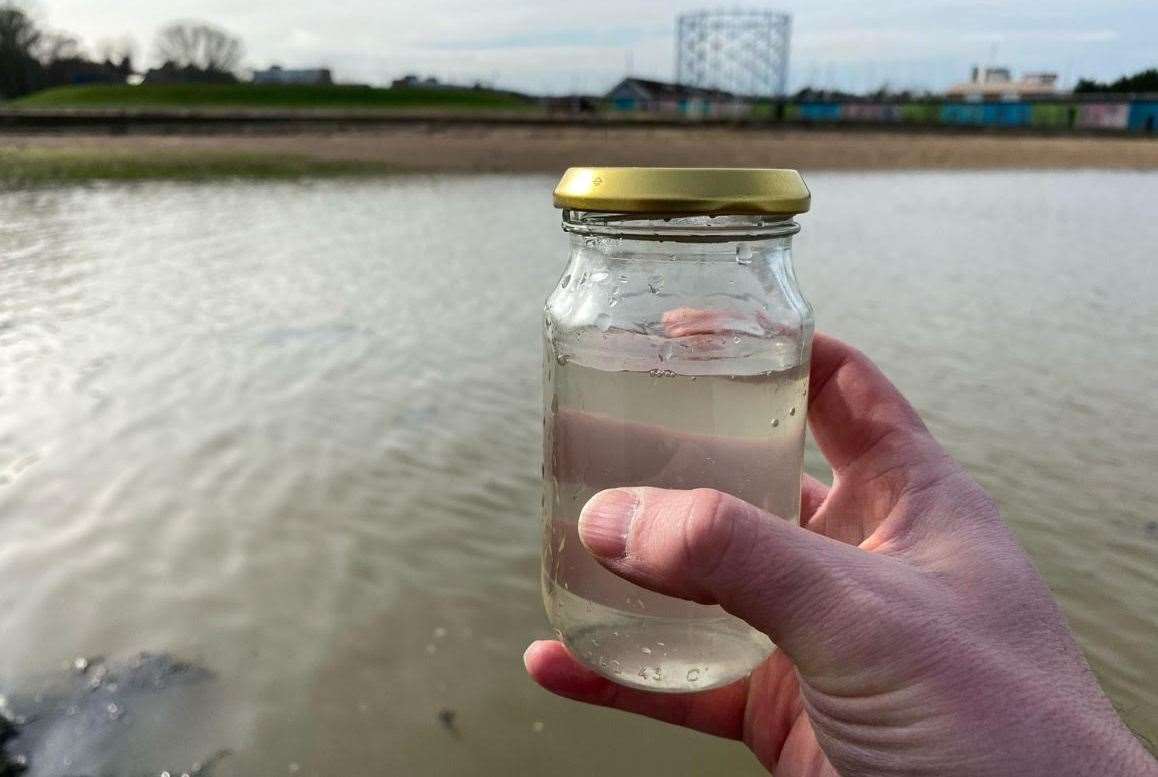 Some of the sample water collected by the Lib Dem team