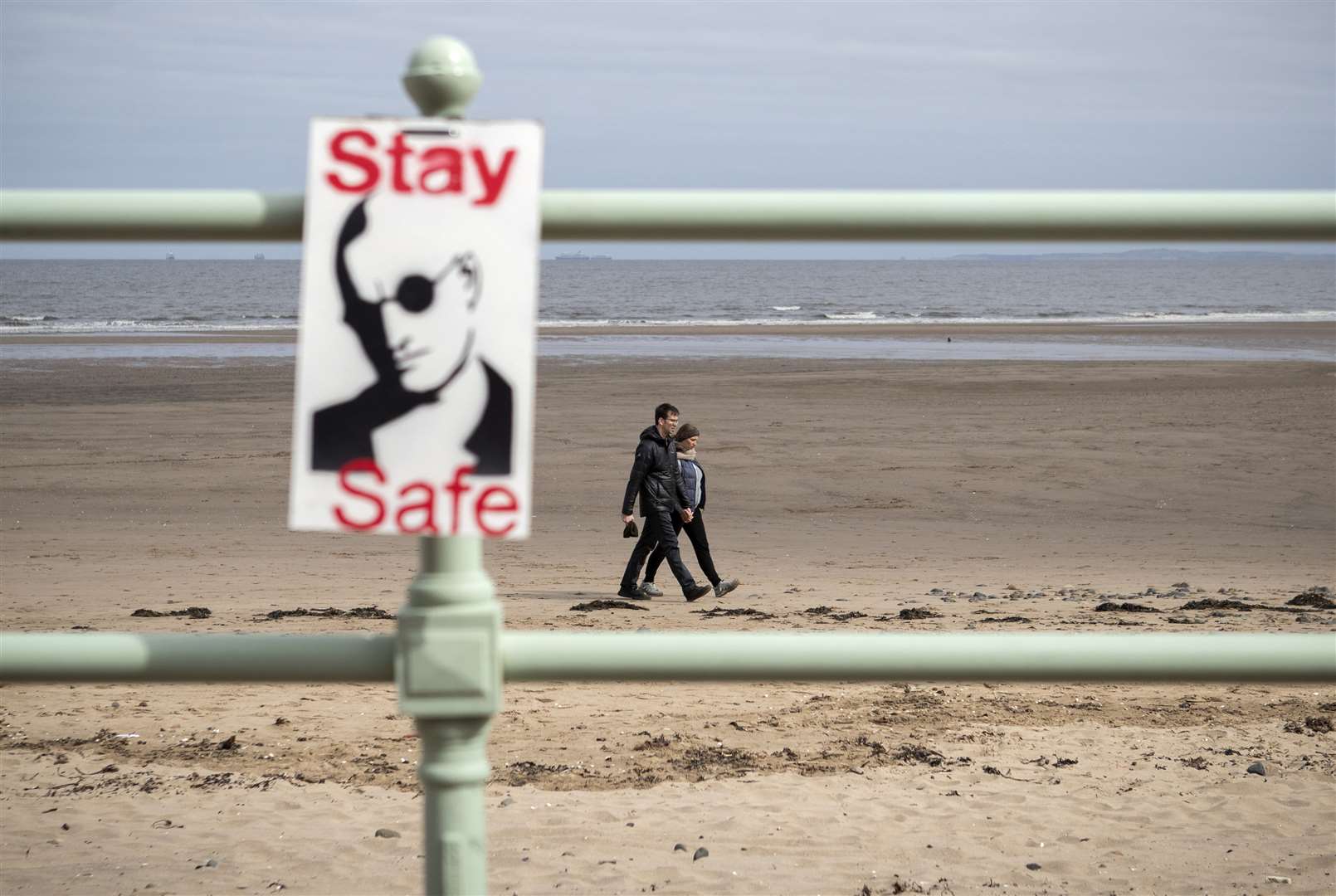 Portobello beach, Edinburgh, was quiet (Jane Barlow/PA)