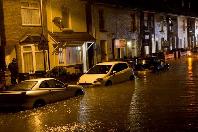 Albert Road in Deal under water. Picture: David Christie of Crystal Memories Photography