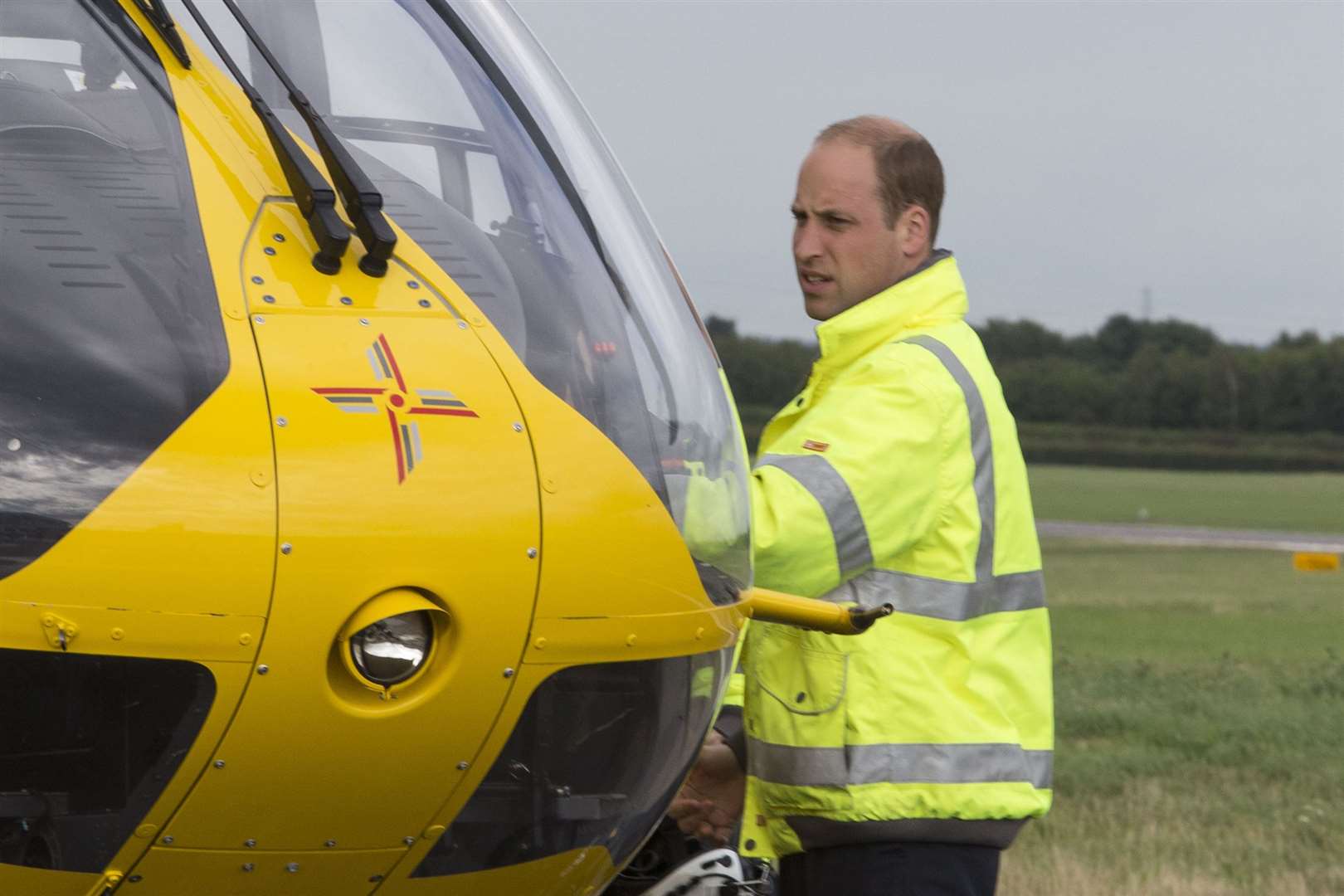 The duke on his final shift with the East Anglian Air Ambulance in 2017 (Heathcliff O’Malley/The Daily Telegraph/PA)